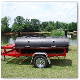 8' x 30" Charcoal wood smoker with pipe burner and gas powered warmer/smoker cooker box